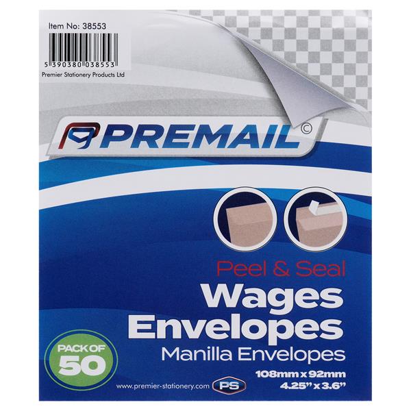 Premail Wage Envelopes Plain (50) Envelopes | First Class Office Online Store 2
