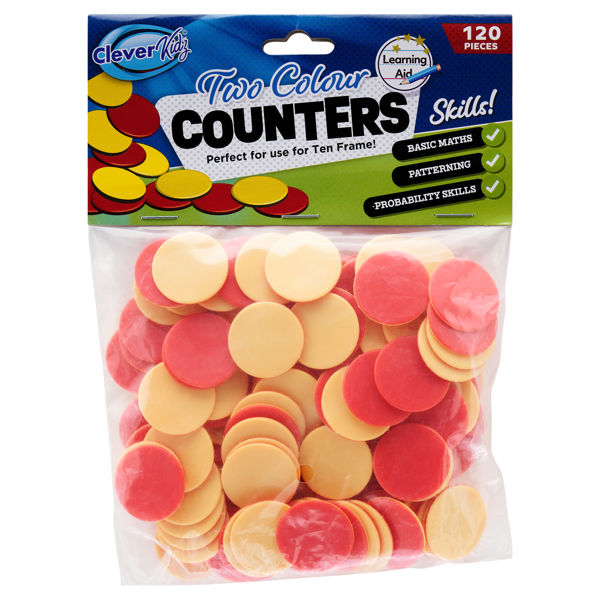 Clever Kidz 2 Sided Counters Red/Yellow (120)