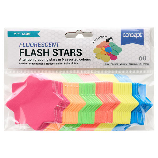 Concept 2.5"/64mm Fluorescent Flash Stars (60)