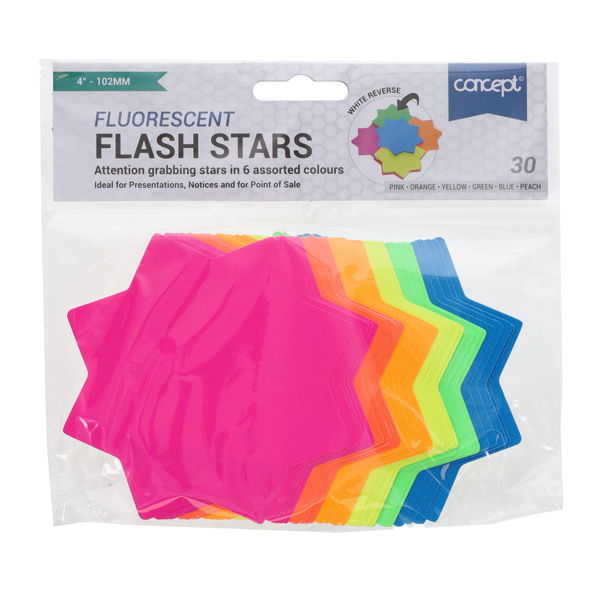 Concept 4"/102mm Fluorescent Flash Stars (30)