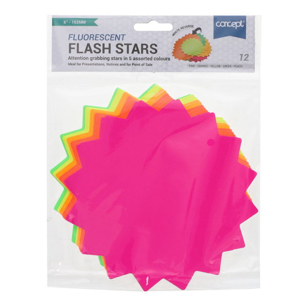 Concept 6"/152mm Fluorescent Flash Stars (12)