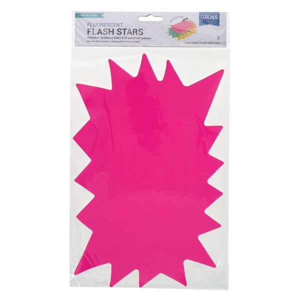 Concept Extra Large Fluorescent Flash Stars (5)