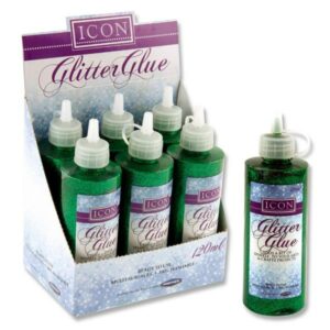 120ml Icon Glitter Glue Green Arts and Crafts | First Class Office Online Store