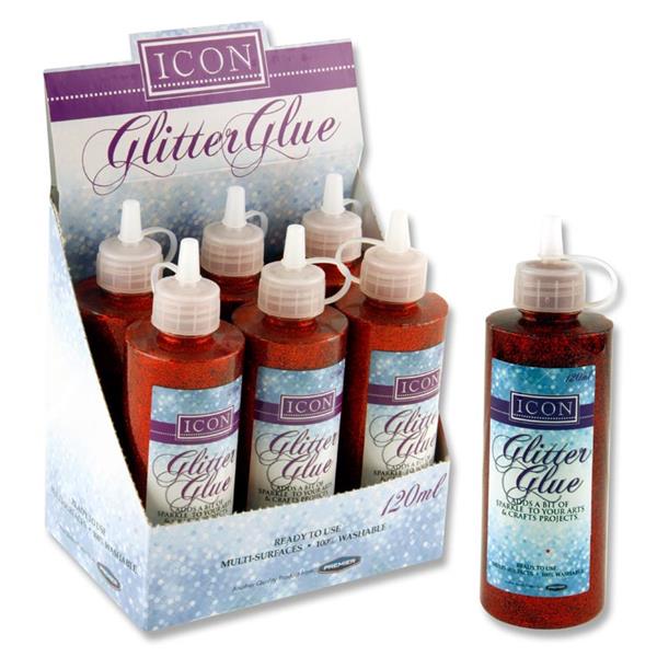 120ml Icon Glitter Glue Red Arts and Crafts | First Class Office Online Store 2