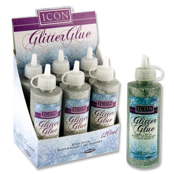 120ml Icon Glitter Glue Silver Arts and Crafts | First Class Office Online Store 2