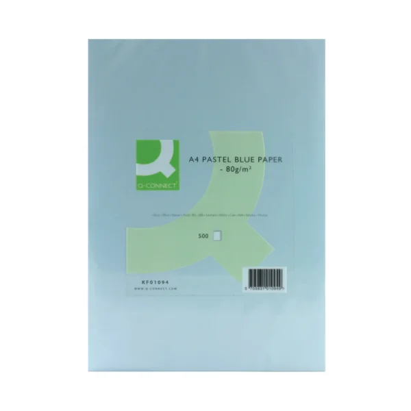Q Connect A4 80gsm Pastel Blue Paper (500) KF01094 Coloured Paper A4 | First Class Office Online Store 2