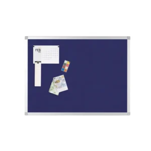 Noticeboard Blue Felt Alu Trim 4×3 KF01077 Noticeboards | First Class Office Online Store