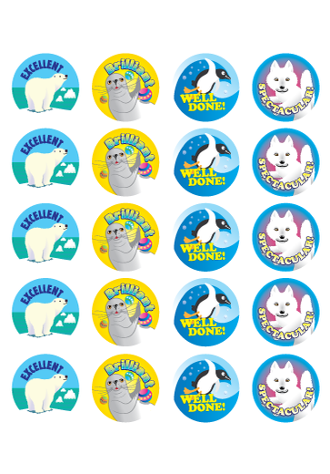 Prim-Ed Polar Animal Merit Stickers Reward Stickers | First Class Office Online Store 2