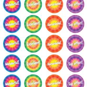 Prim-Ed Tie Dye Merit Stickers Reward Stickers | First Class Office Online Store