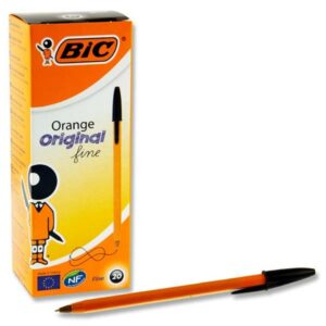 Bic Orange Fine Ballpoint Black (20) Office Stationery | First Class Office Online Store