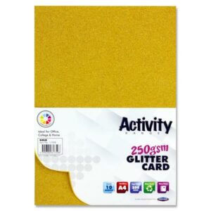 Premier A4 250gsm Gold Glitter Card (10) Arts and Crafts | First Class Office Online Store