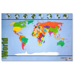Clever Kidz World Map Geography | First Class Office Online Store