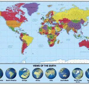 Map of The World 20″x30″ Geography | First Class Office Online Store