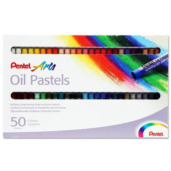 Pentel Arts Oil Pastels - Assorted Fluorescent Colours (Pack of 6