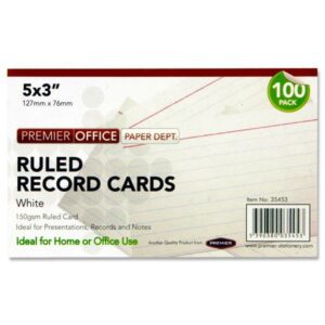 Premier Office 5″x3″ White Record Cards (100) Record Cards | First Class Office Online Store