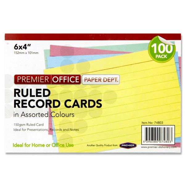 Premier Office 6″x4″ Coloured Record Cards (100) Record Cards | First Class Office Online Store 2