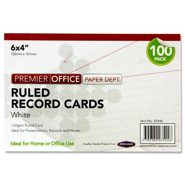 Premier Office 6″x4″ White Record Cards (100) Record Cards | First Class Office Online Store 2