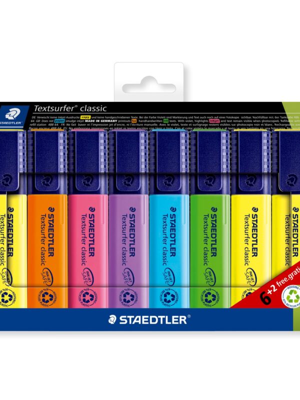 Staedtler Textsurfer Classic Highlighters 6+2 Free (8)