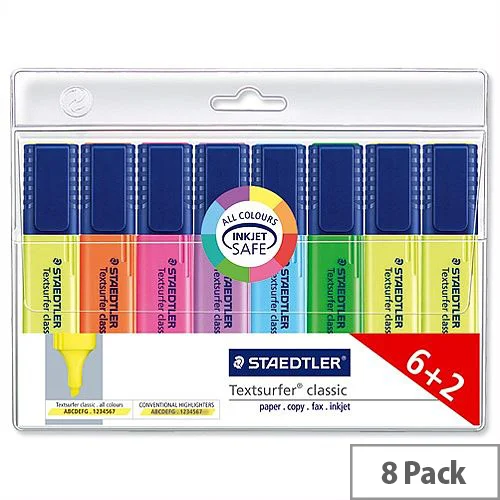 Staedtler Textsurfer Classic Highlighters 6+2 Free (8) Highlighters | First Class Office Online Store 2