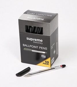 Supreme Black Pens (50) Ballpoint Pens | First Class Office Online Store