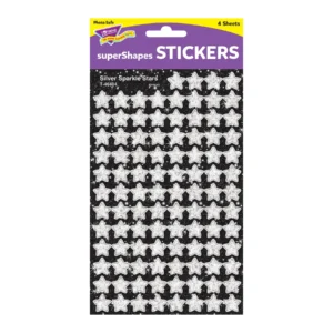 Trend Stickers Silver Sparkle Stars Reward Stickers | First Class Office Online Store