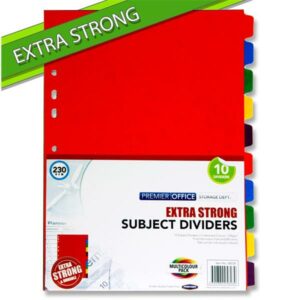 Premier 10 Part Ex Strong Dividers 230gsm Storage/Filing | First Class Office Online Store 2