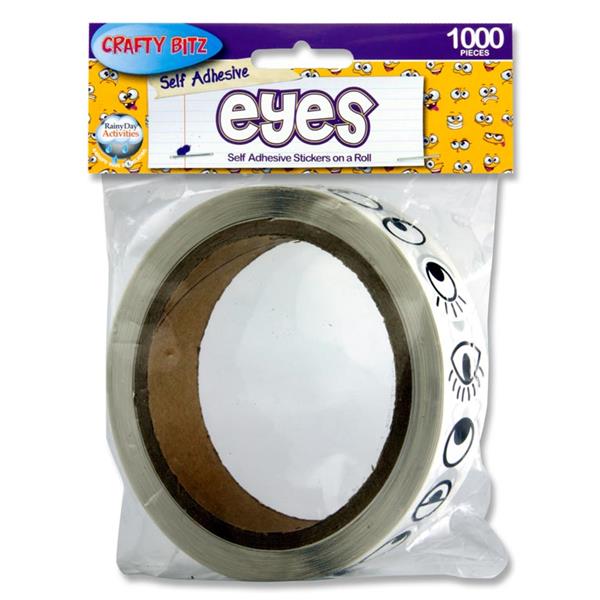 roll of 1000 Black Eye Stickers 