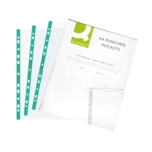 Punched Pockets Glass Clear (100) Punched Pockets | First Class Office Online Store