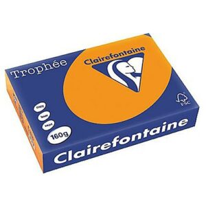 Clairefontaine Trophee A4 160gsm Flame Orange Card (250) A4 Card Reams | First Class Office Online Store