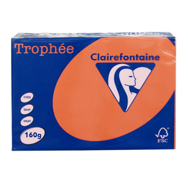 Clairefontaine Trophee A4 160gsm Intense Orange Card (250) A4 Card | First Class Office Online Store 2