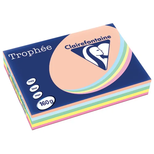 Clairefontaine Trophee A4 160gsm Assorted Pastel Card (250) A4 Card | First Class Office Online Store 2