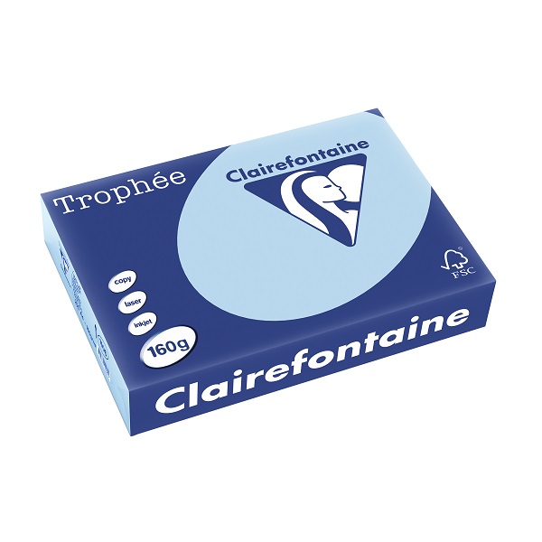 Clairefontaine Trophee A4 160gsm Pastel Blue Card (250) A4 Card | First Class Office Online Store 2