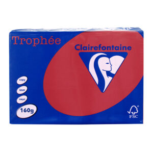 Clairefontaine Trophee A4 160gsm Intensive Red Card (250) A4 Card | First Class Office Online Store