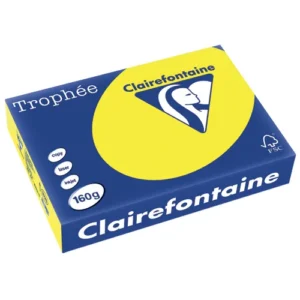 Clairefontaine Trophee A4 160gsm Intense Yellow Card (250) A4 Card | First Class Office Online Store