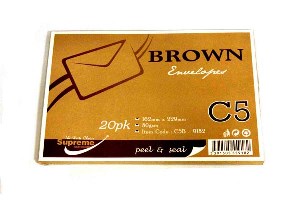 Supreme C5 Brown Peel & Seal Envelope (20) C5 | First Class Office Online Store