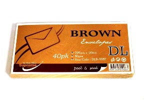 Supreme DL Brown Peel & Seal Envelopes (40) DL | First Class Office Online Store