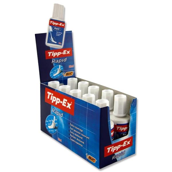 Tipp-Ex Rapid Correction Fluid - 20 ml, Box of 10