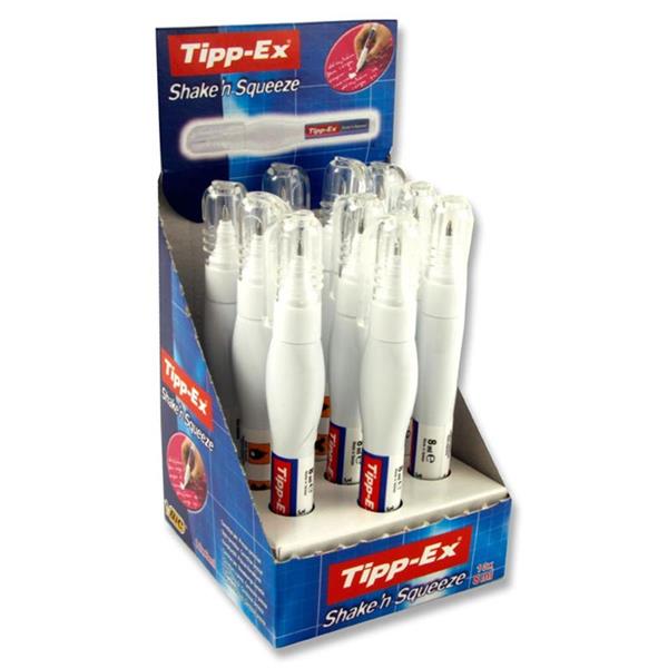 Tipp-Ex Shake n Squeeze Correction Fluid Pen Fine Point [Pack 10]