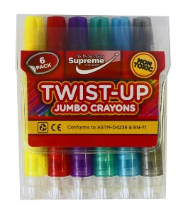 Supreme Twist-Up Jumbo Crayons (6) Arts and Crafts | First Class Office Online Store