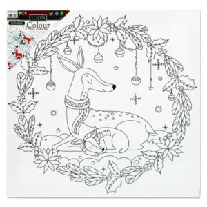 Icon 300x300mm Colour My Canvas Festive Edition – Deer Wreath Arts and Crafts | First Class Office Online Store