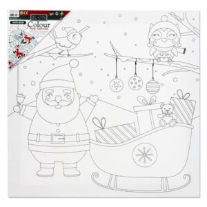 Icon 300x300mm Colour My Canvas Festive Edition – Xmas Sleigh Woods Arts and Crafts | First Class Office Online Store