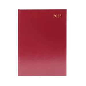 2023 A5 2 Days To A Page Diary Burgandy KFA52BG23 Diaries & Calendars | First Class Office Online Store
