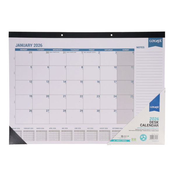 Premier A2 2026 Desk Calendar
