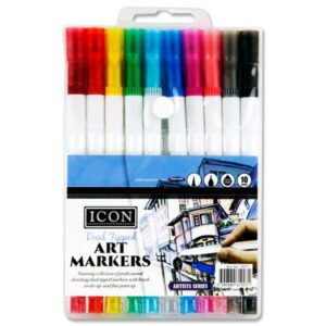 Icon Dual Tipped Art Markers (10) 19271 Art & Paint Accessories | First Class Office Online Store