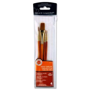 Royal & Langnickel 4pce Brush Set In Wallet – Gold Taklon Art & Paint Accessories | First Class Office Online Store