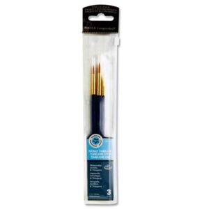Royal & Langnickel 3pce Brush Set In Wallet – Gold Taklon Round Art & Paint Accessories | First Class Office Online Store