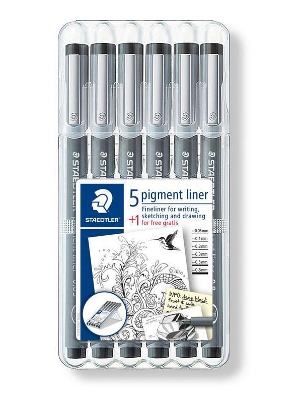 Staedtler Pigment Fineliners 308 Assortment (5+1)