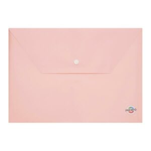 Premto A4 Pastel Button Wallet – Pink Sherbert A4 | First Class Office Online Store