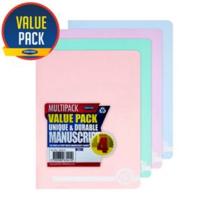 Premto A4 Pastel 120pg Durable Cover Manuscript Book (4) Copybooks | First Class Office Online Store