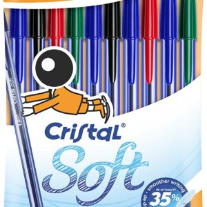 Bic Cristal Soft Ballpoints – Assorted Colours (10) Ballpoint Pens | First Class Office Online Store